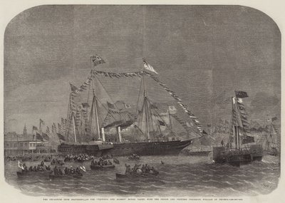 Die Abfahrt der königlichen Yacht Victoria und Albert von Gravesend, mit dem Prinzen und der Prinzessin Friedrich Wilhelm von Preußen von Edwin Weedon